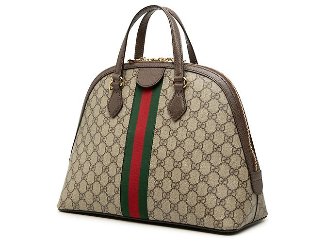 Borsa Satchel Gucci Ophidia Web Medium GG Supreme Beige - vista 2