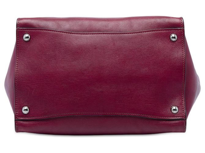 Double Borsa Satchel Prada in vitello Glace rossa con doppio manico e doppia tasca Rosso - vista 3