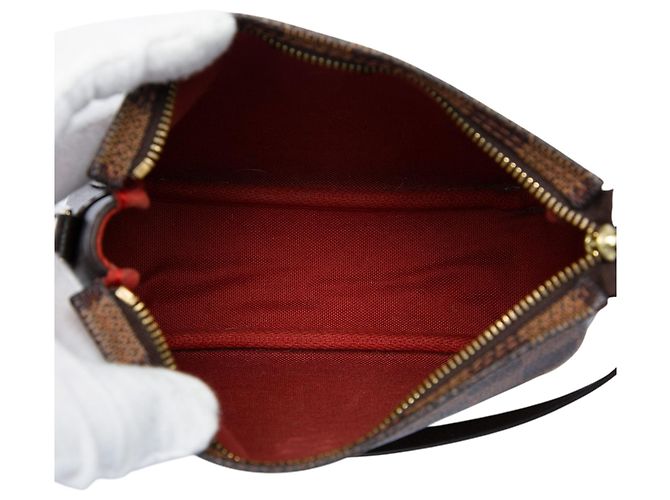 Borsa a mano Louis Vuitton Damier Ebene Trousse Pochette Marrone - vista 4