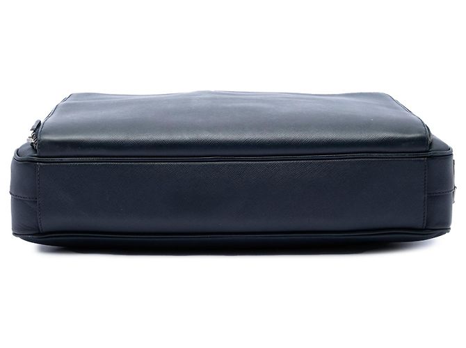 Sac business Prada Saffiano bleu - vue 3