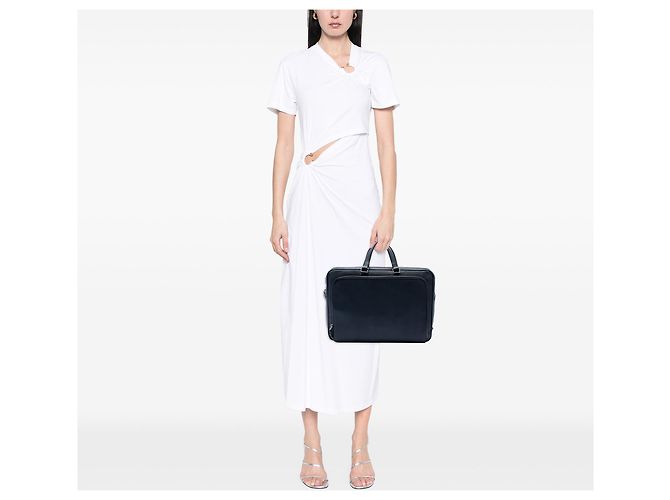 Sac business Prada Saffiano bleu - vue 6