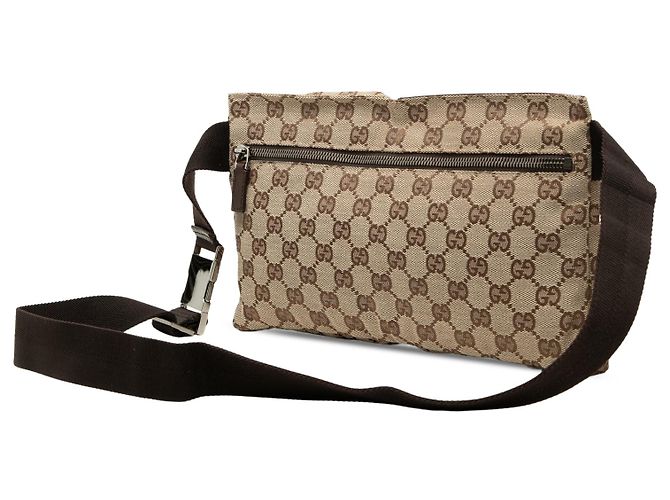 Borsa cintura Gucci GG Canvas beige con doppia tasca - vista 2