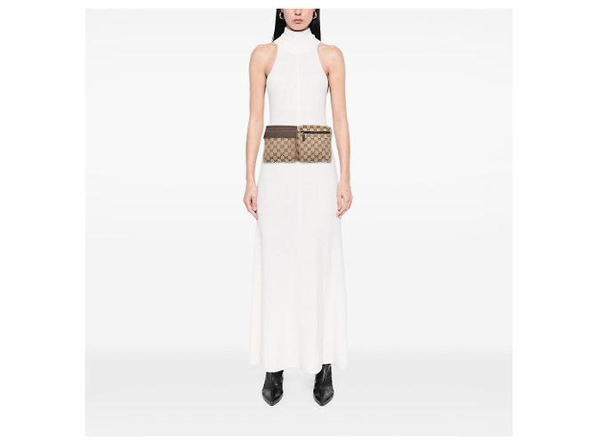 Borsa cintura Gucci GG Canvas beige con doppia tasca - vista 6
