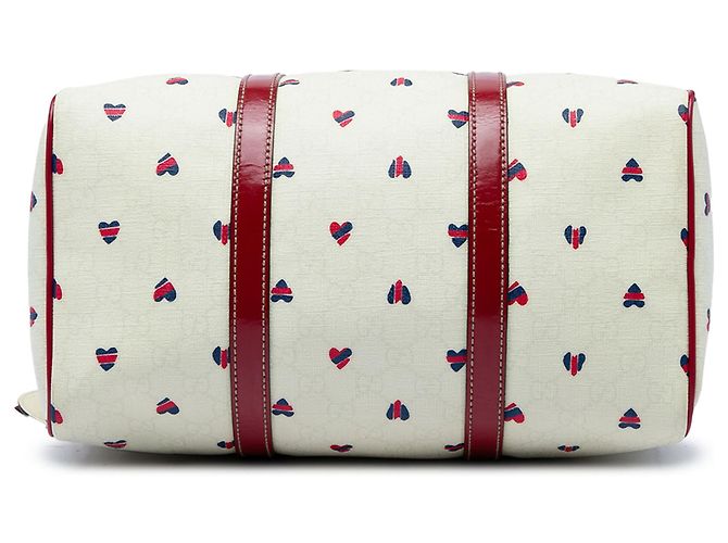 Gucci Medium GG Supreme Hearts Joy Boston Bag Weiß - Ansicht 3