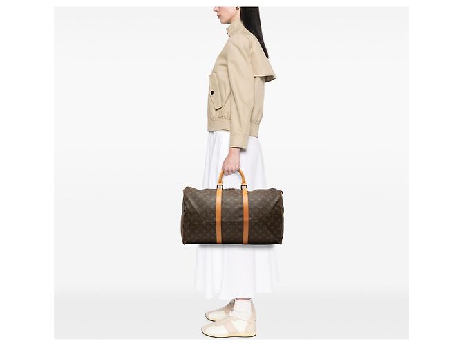Borsa da viaggio Louis Vuitton Monogram Keepall 50 Marrone - vista 6