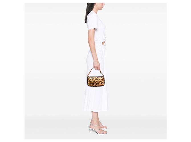 Louis Vuitton Stephen Sprouse Monogram Graffiti Pochette Accessoires Schultertasche Braun - Ansicht 6
