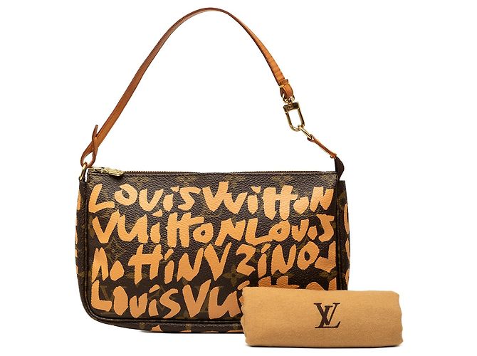 Louis Vuitton Stephen Sprouse Monogram Graffiti Pochette Accessoires Schultertasche Braun - Ansicht 7