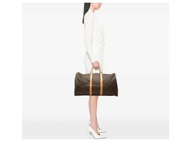 Borsa da viaggio Louis Vuitton Monogram Keepall 55 Marrone - vista 6