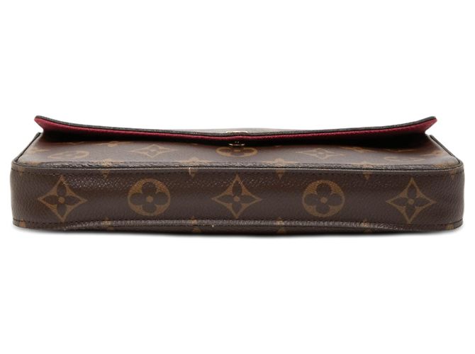 Borsa a tracolla Louis Vuitton Monogram Pochette Felicie Marrone - vista 3