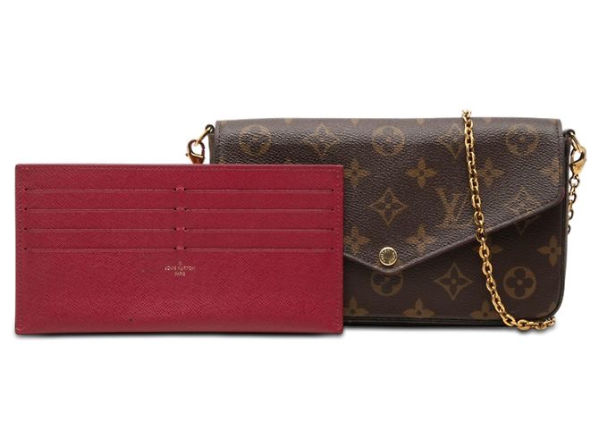 Borsa a tracolla Louis Vuitton Monogram Pochette Felicie Marrone - vista 7