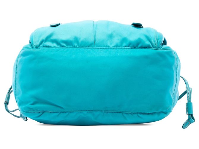 Bolsa Messenger Prada em Tessuto azul com acabamento em Saffiano, fecho de correr e fivela dupla - vista 3