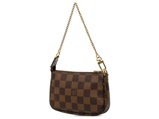 Borsa a mano Louis Vuitton Damier Ebene Mini Pochette Accessoires Marrone - vista 2