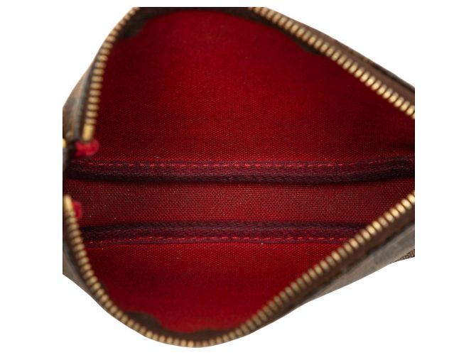 Borsa a mano Louis Vuitton Damier Ebene Mini Pochette Accessoires Marrone - vista 4