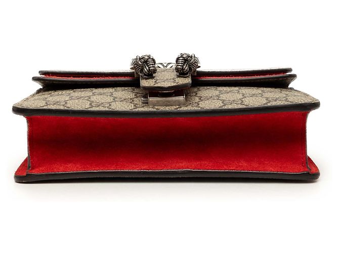 Borsa a Tracolla Gucci Dionysus Small GG Supreme Rossa Rosso - vista 3