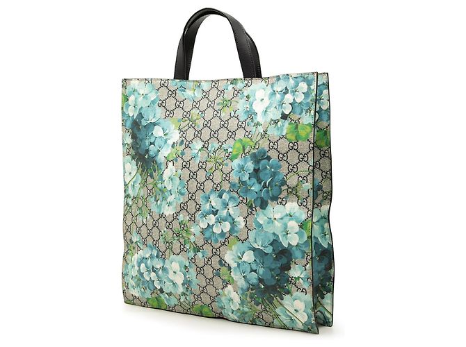 Borsa Tote Convertibile Morbida Gucci GG Supreme Blooms Beige - vista 2