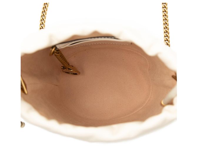 Bolsa Bucket Gucci Small GG Marmont Matelassé em couro de bezerro branca Branco - vista 4