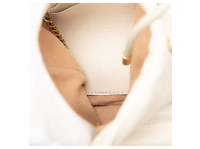 Bolsa Bucket Gucci Small GG Marmont Matelassé em couro de bezerro branca Branco - vista 5