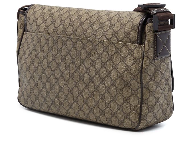 Borsa a tracolla Gucci GG Supreme Interlocking G beige - vista 2