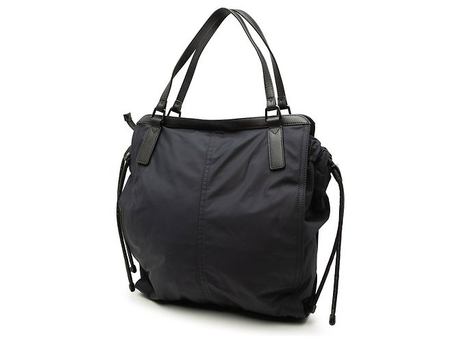 Borsa Tote Buckleigh Burberry in nylon blu pieghevole - vista 2