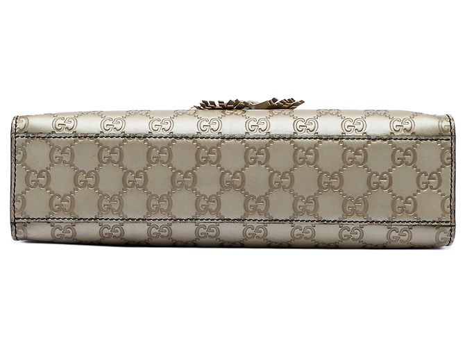Bolsa de Ombro Gucci Emily Medium Guccissima Dourada Dourado - vista 3