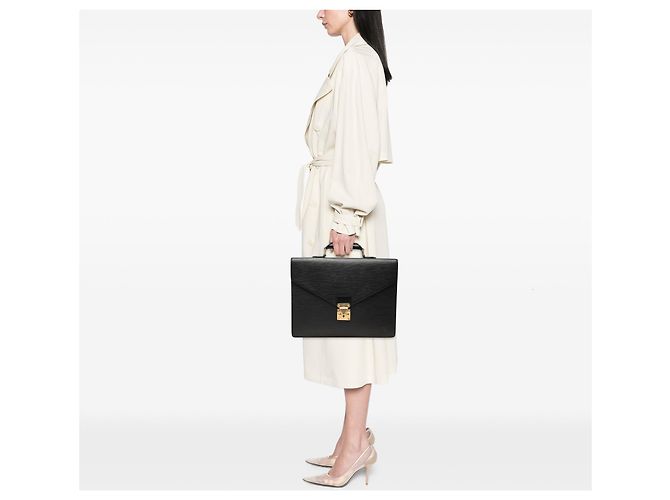 Borsa Business Louis Vuitton Epi Serviette Conseiller Nera Nero - vista 6