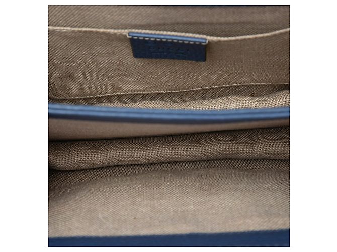 Borsa a tracolla Gucci Small Dollar in pelle di vitello blu con G intrecciate - vista 4