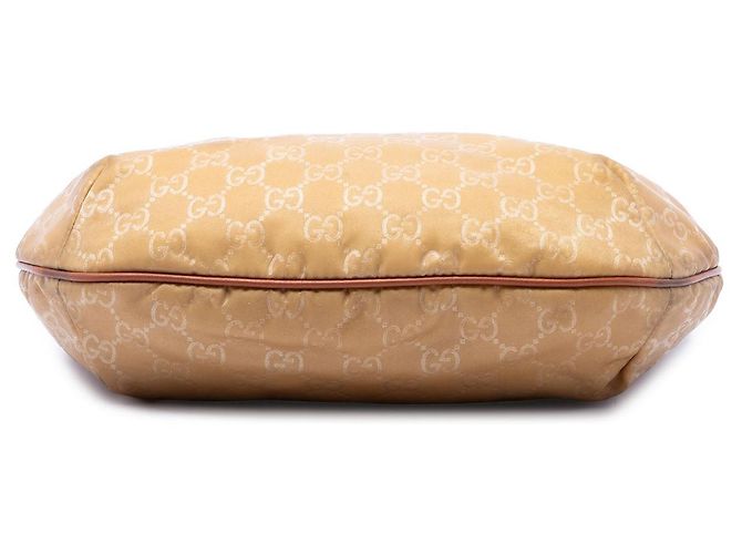 Borsa a tracolla Gucci GG in nylon marrone con banda Web - vista 3