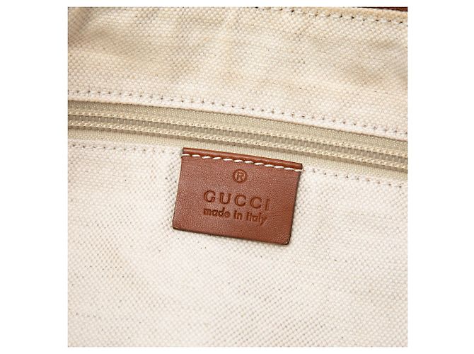 Borsa a tracolla Gucci GG in nylon marrone con banda Web - vista 5