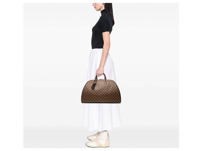 Borsa da viaggio Louis Vuitton Damier Ebene Ribera GM Marrone - vista 6