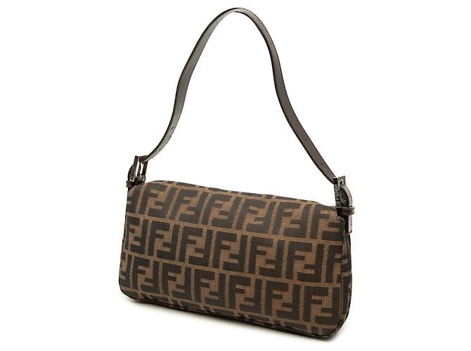 Borsa a spalla Baguette Fendi Zucca Canvas Marrone - vista 2