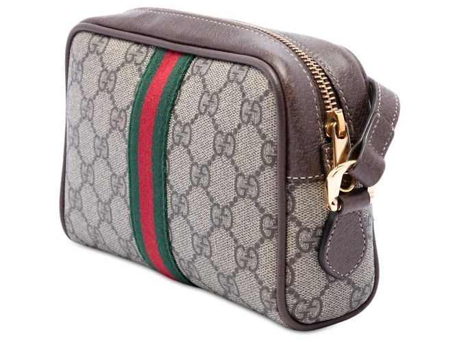Borsa a tracolla Gucci Mini GG Supreme Web Ophidia Beige - vista 2