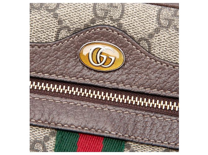 Borsa a tracolla Gucci Mini GG Supreme Web Ophidia Beige - vista 5