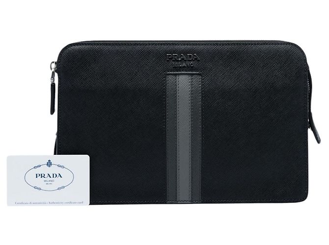 Prada Saffiano Clutch Schwarz - Ansicht 6