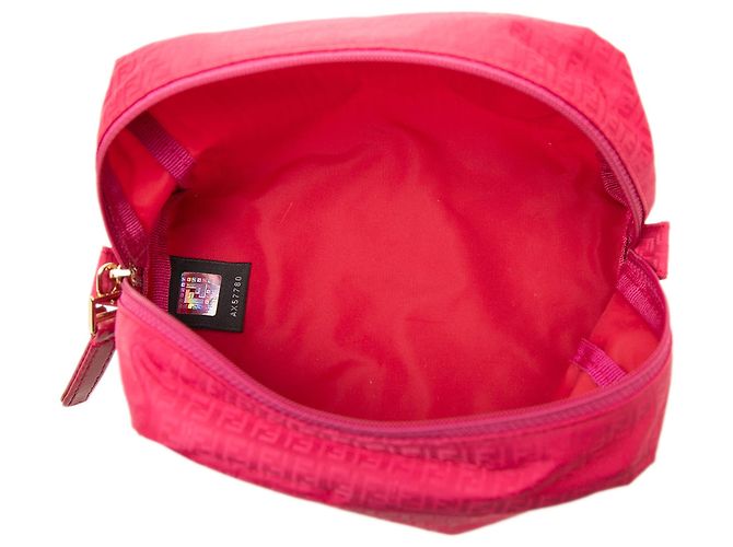 Pouch Fendi Zucchino in nylon rosa - vista 4