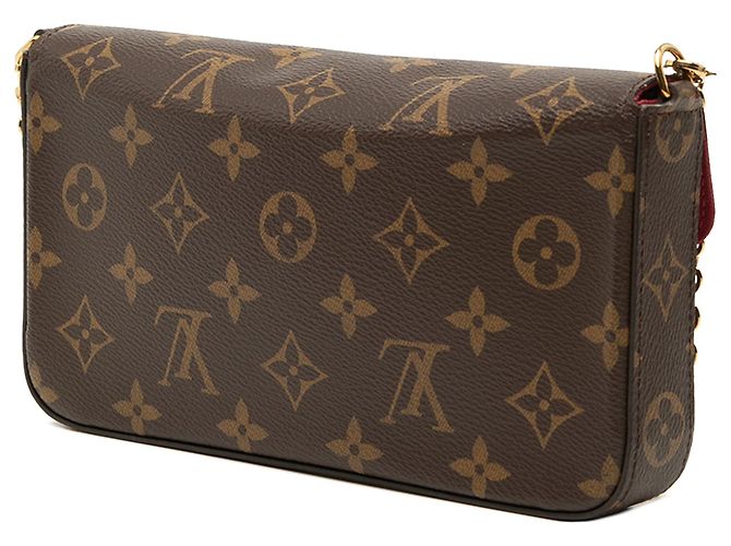 Borsa a tracolla Louis Vuitton Monogram Pochette Felicie Marrone - vista 2
