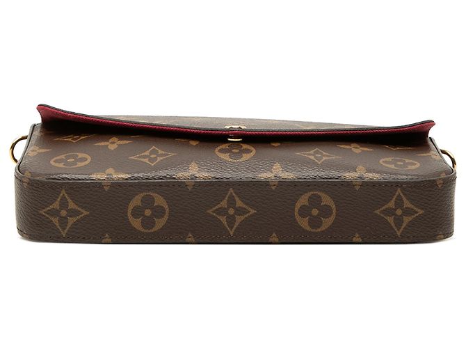 Borsa a tracolla Louis Vuitton Monogram Pochette Felicie Marrone - vista 3