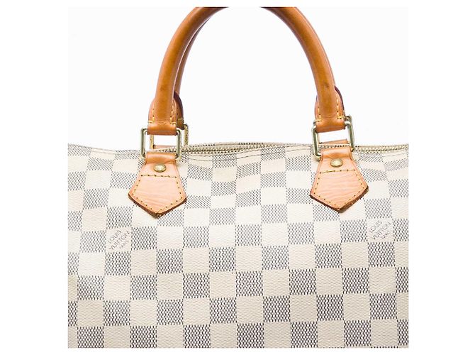 Borsa Boston Louis Vuitton Damier Azur Speedy 30 Bianca Bianco - vista 5