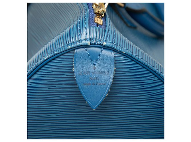 Borsa Boston Louis Vuitton Epi Speedy 35 Blu - vista 5
