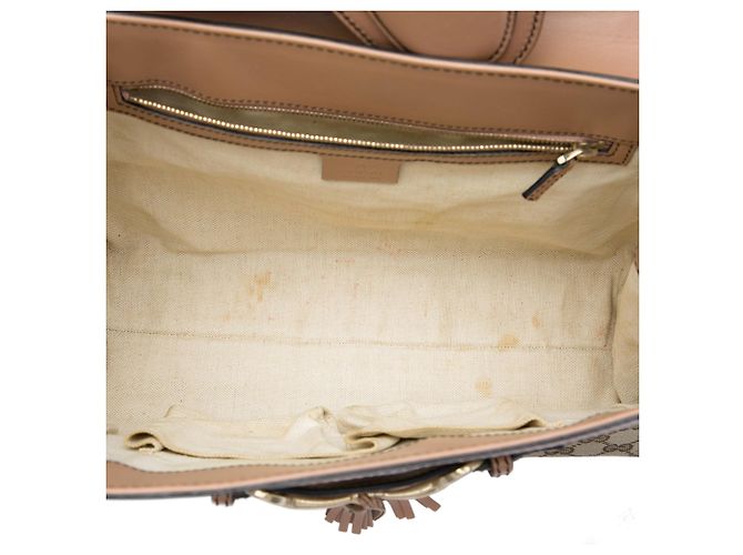 Bolsa de Ombro Gucci Emily Large em Lona GG Bege - vista 4