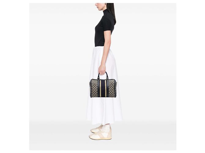 Gucci Medium GG Canvas Web Joy Boston Bag Satchel Beige - Ansicht 6