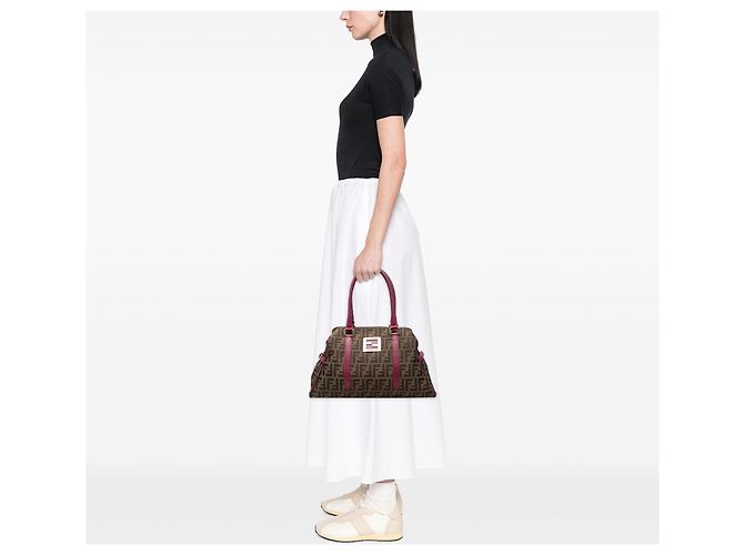 Borsa Tote Fendi Zucca Canvas marrone - vista 6