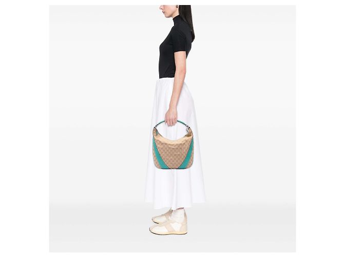 Borsa Hobo Gucci GG Canvas Blu - vista 6