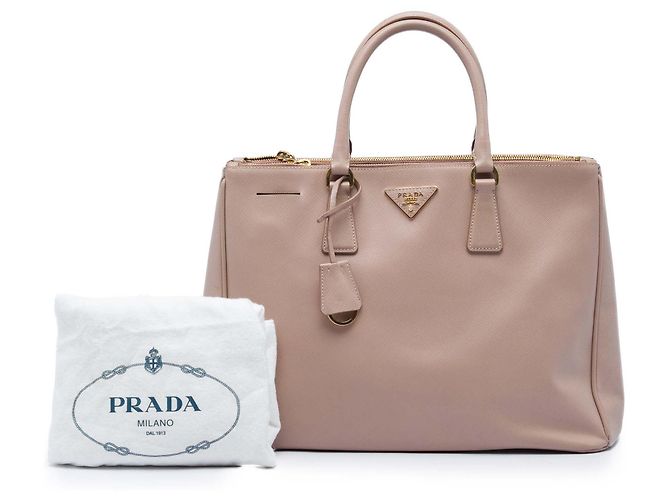 Tote Prada Medium Saffiano Lux Galleria Double Zip Marrone - vista 7