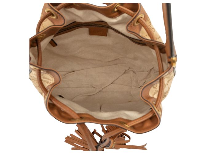Beige Gucci GG Canvas Web Rania Drawstring Hobo - view 4