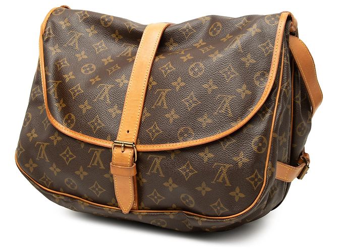 Borsa a tracolla Louis Vuitton Monogram Saumur 35 Marrone - vista 2