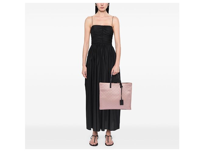 Borsa Tote Gucci GG in nylon rosa - vista 6