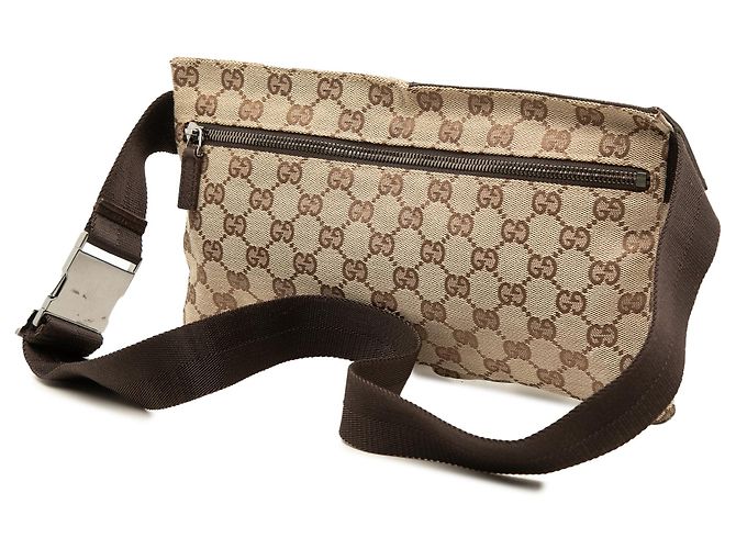 Beige Gucci GG Canvas Double Pocket Belt Bag - view 2