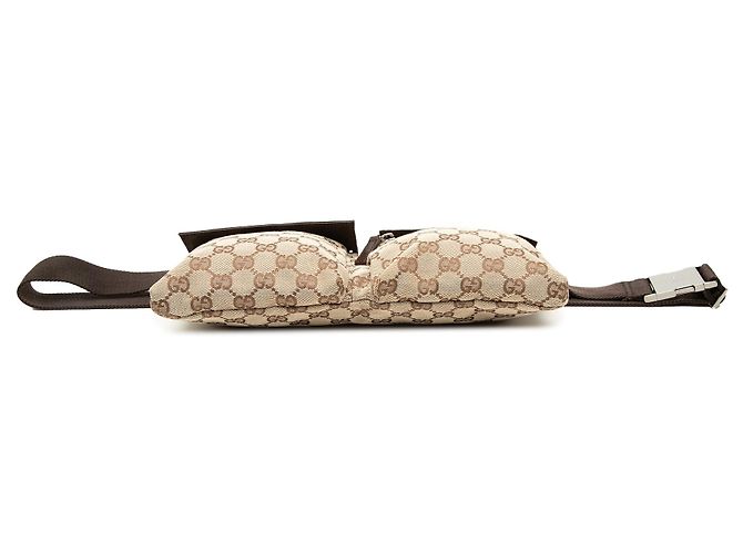 Beige Gucci GG Canvas Double Pocket Belt Bag - view 3