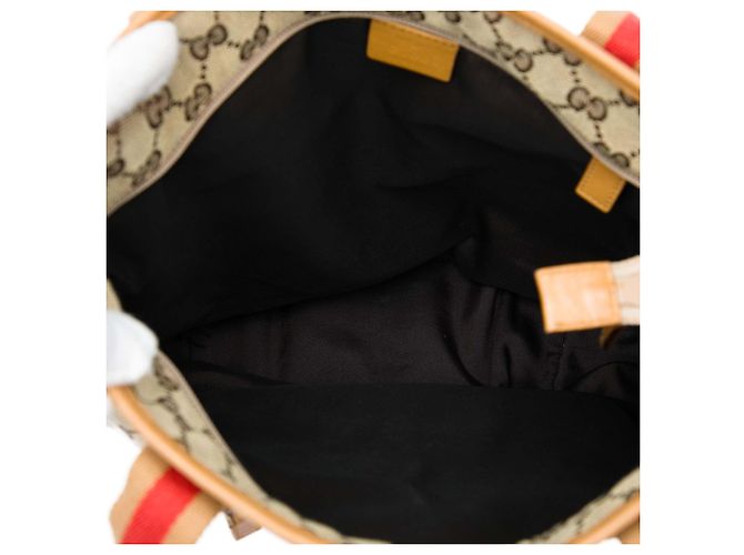 Bolso Tote Gucci GG Canvas Web beige - vista 4