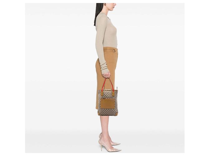 Bolso Tote Gucci GG Canvas Web beige - vista 6